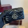 Gucci Black GG Chevron Mini Flap Bag — view 2 Gucci Black GG Chevron Mini Flap Bag — view 2