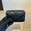 Gucci Black GG Chevron Mini Flap Bag — view 7 Gucci Black GG Chevron Mini Flap Bag — view 7