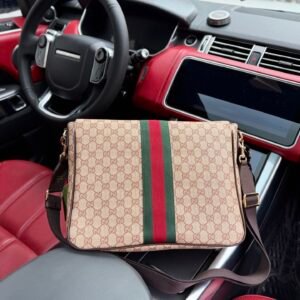 Gucci GG Stripe Flap Messenger Bag — view 1 Gucci GG Stripe Flap Messenger Bag — view 1