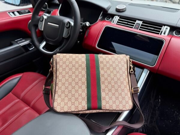 Gucci GG Stripe Flap Messenger Bag — view 1 Gucci GG Stripe Flap Messenger Bag — view 1