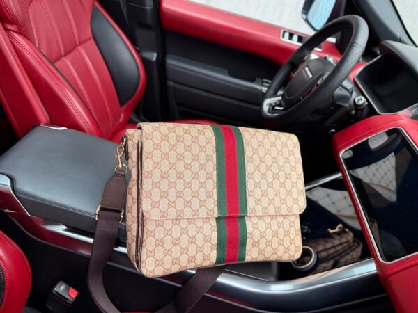 Gucci GG Stripe Flap Messenger Bag — view 3 Gucci GG Stripe Flap Messenger Bag — view 3