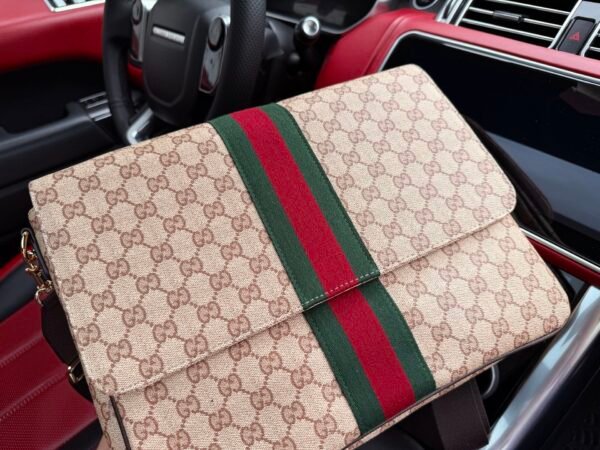 Gucci GG Stripe Flap Messenger Bag — view 5 Gucci GG Stripe Flap Messenger Bag — view 5