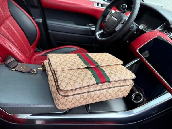 Gucci GG Stripe Flap Messenger Bag — view 7 Gucci GG Stripe Flap Messenger Bag — view 7