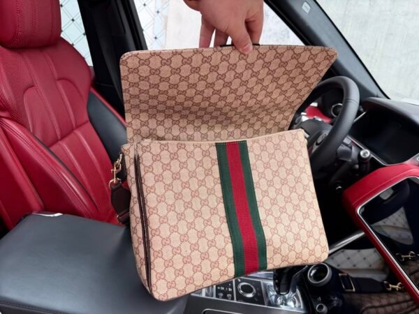 Gucci GG Stripe Flap Messenger Bag — view 8 Gucci GG Stripe Flap Messenger Bag — view 8