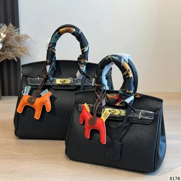 Hermès Black Structured Top-Handle Handbag — view 1