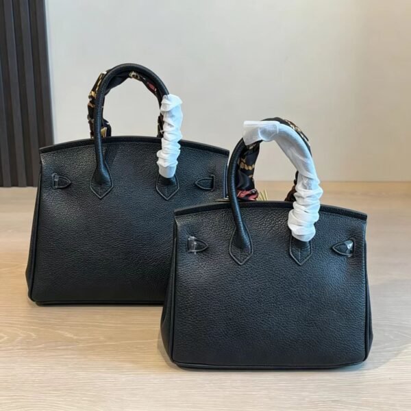 Hermès Black Structured Top-Handle Handbag — view 3