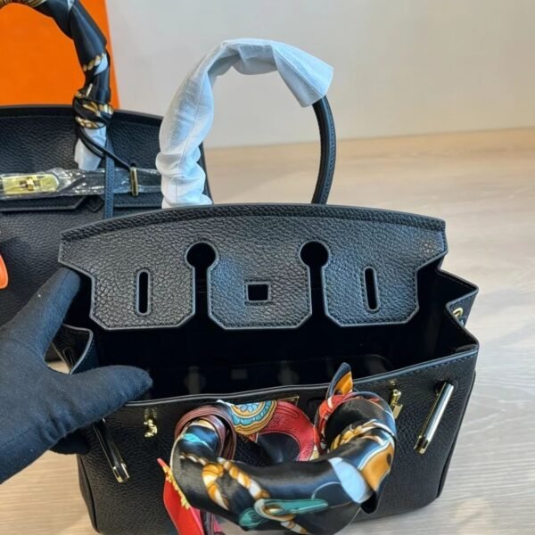 Hermès Black Structured Top-Handle Handbag — view 4