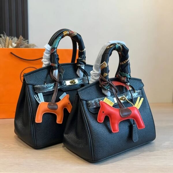 Hermès Black Structured Top-Handle Handbag — view 5