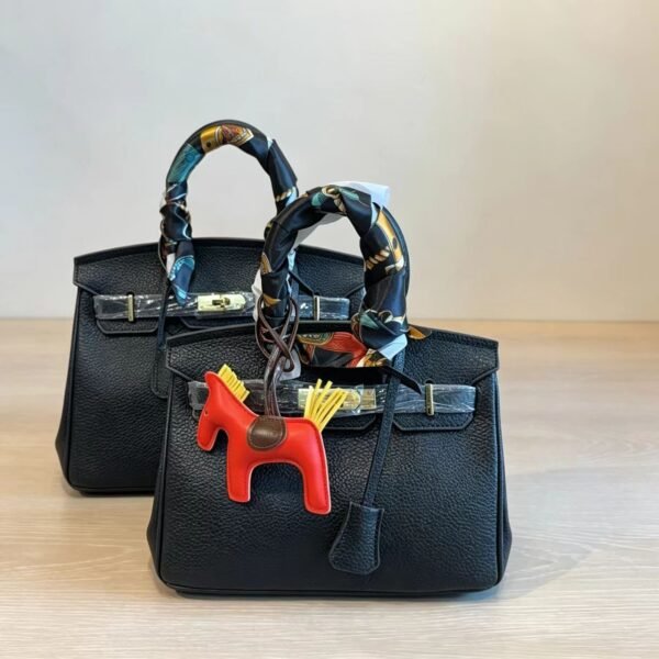 Hermès Black Structured Top-Handle Handbag — view 7