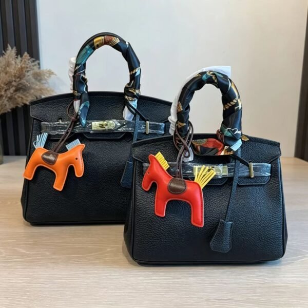 Hermès Black Structured Top-Handle Handbag — view 9