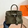 Hermès Olive Textured Top-Handle Handbag — view 1