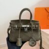 Hermès Olive Textured Top-Handle Handbag — view 2