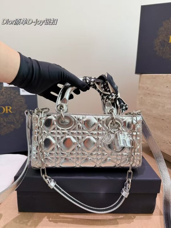 Dior Metallic Lattice Top-Handle Bag — view 2